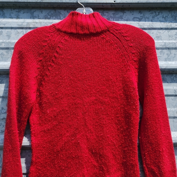 VINTAGE Zippered Turtleneck Braided Knit Energie Sweater - Picture 11 of 15